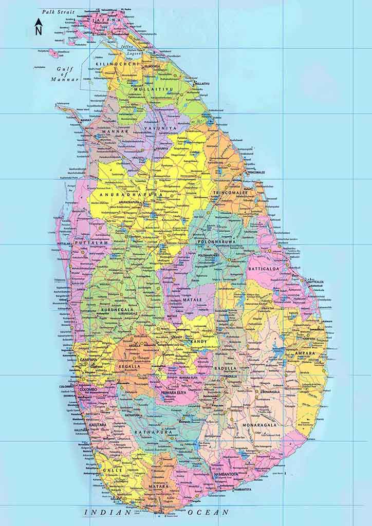 Mapa de Sri Lanka