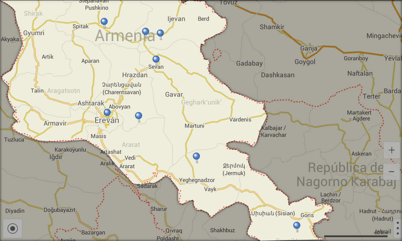 Mapa Armenia